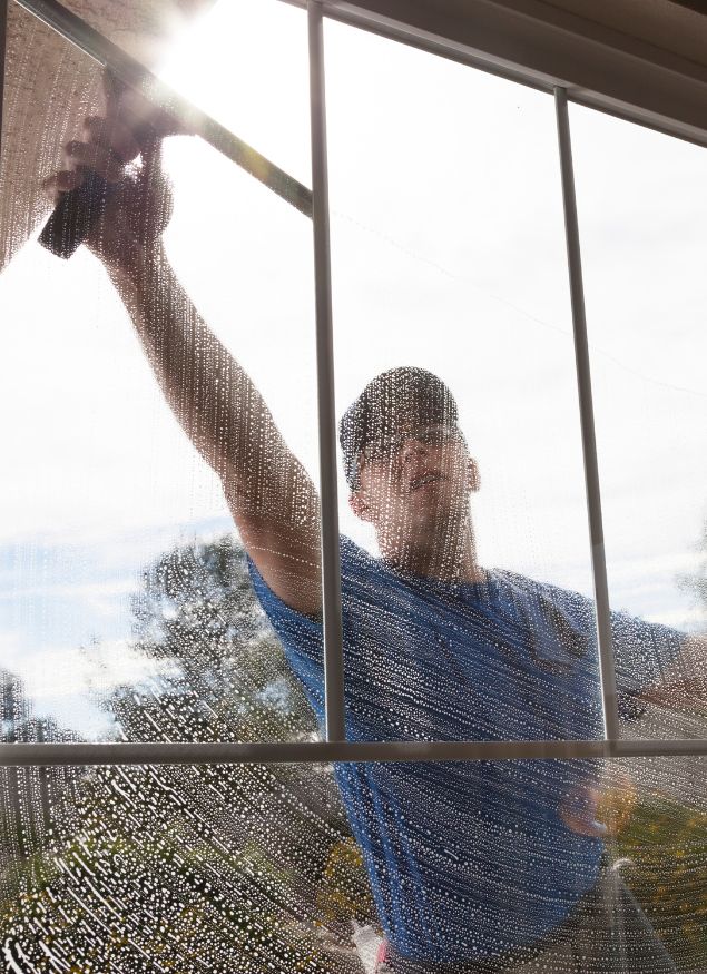 Commercial building windows cleaning